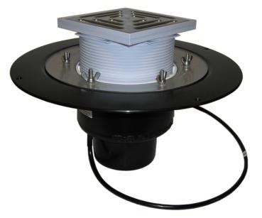 Dachablauf DN160 mit Klemmelement und Heizung (10-30W/230V). Begehbar - 148x148mm / 137x137mm  HL62.1B/5
